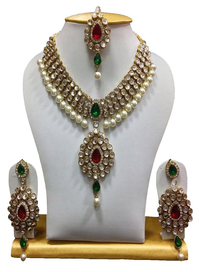 Shining Diva Traditional Jewellery Kundan Pearl Necklace Set For Women(Golden)(rrsd6737s) - Image 2