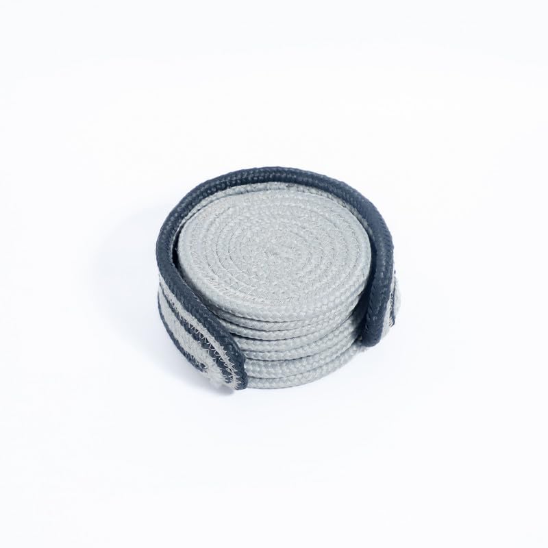 AURKA Handmade Cotton Coaster Set of 6 with Holder (Beige, 10 cm)|Round Braided Drink Mats for Hot & Cold Beverages|Eco-Friendly Absorbent Table Protectors|Decorative Tea, Coffee & Dining Coasters - Image 1