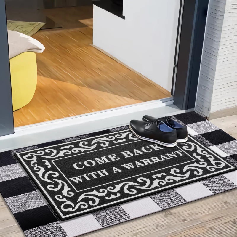 Lzuso Door Mats Welcome Mat Come Back with A Warrant Doormats Outdoor Indoor with Non Slip Rubber Backing Durable Easy to Clean Entrance Funny Mat for Home Farmhouse Patio Front Door Mats - Image 3