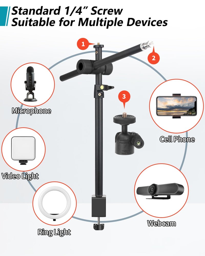 JEBUTU حامل كاميرا مكتبي JEBUTU مع ذراع قابل للتعديل 360° - Image 4