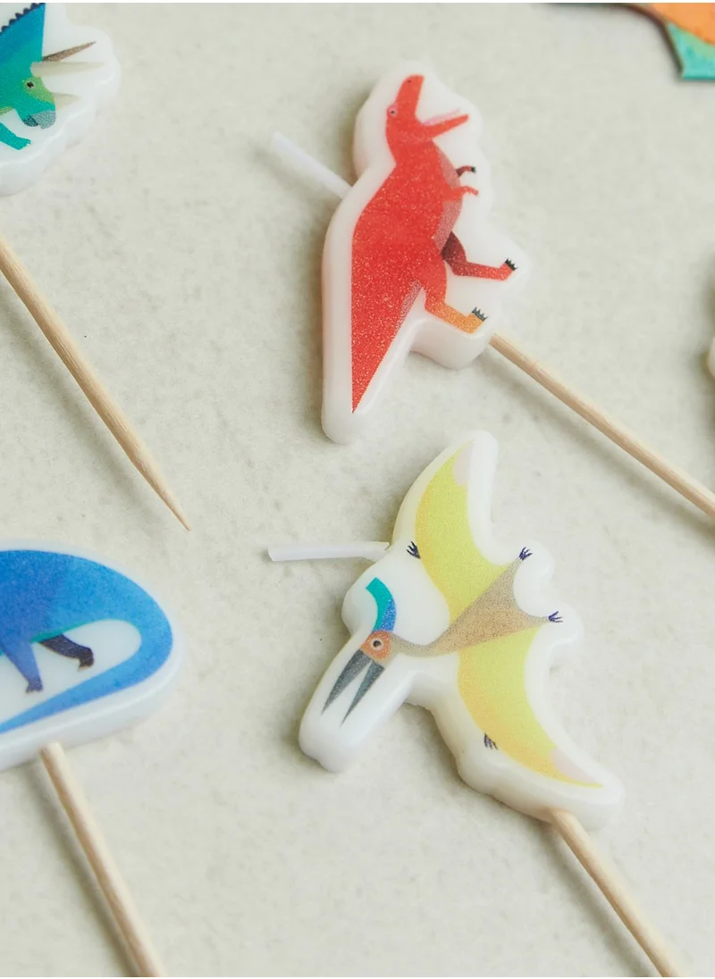 Talking Tables Set Of 5 Party Dinosaur Shaped Candles