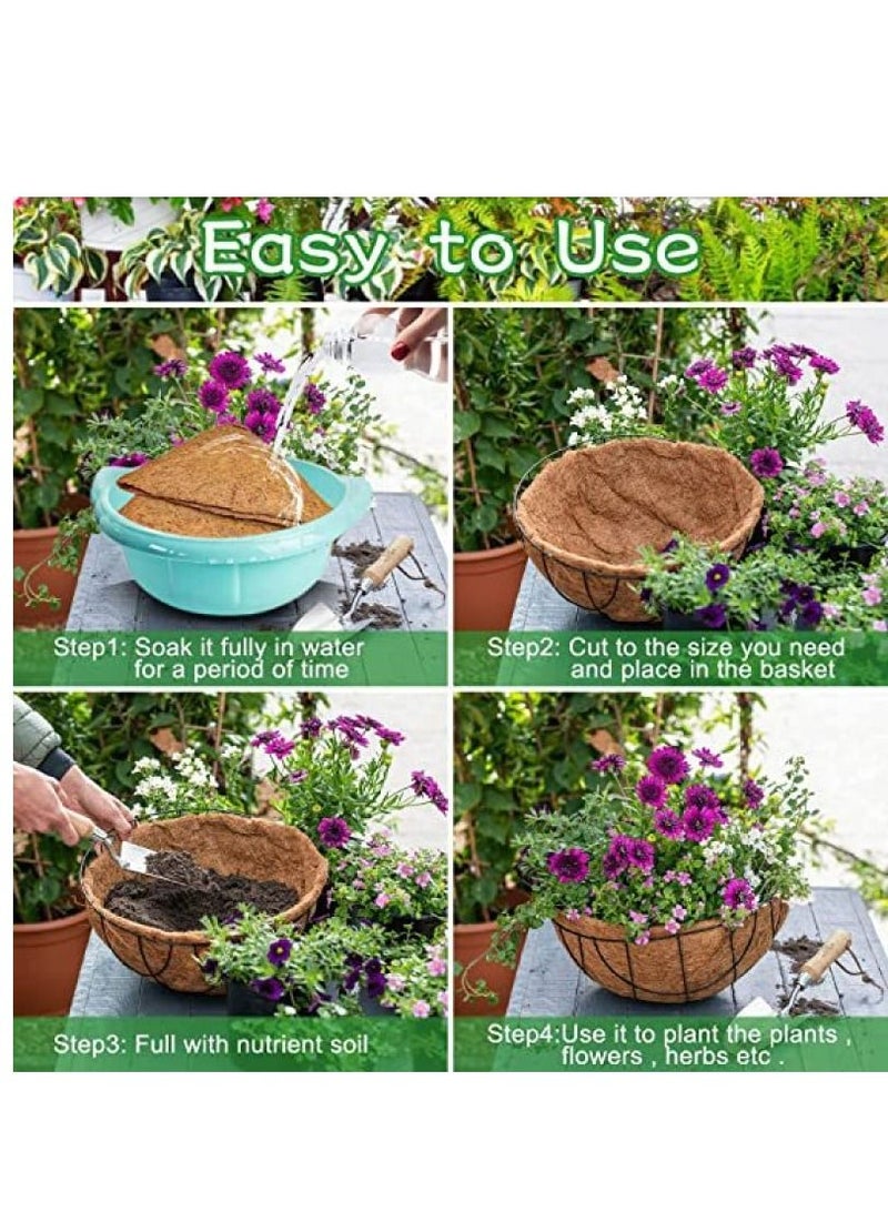 5-Piece Coconut Liner Hanging Flower Basket Mat