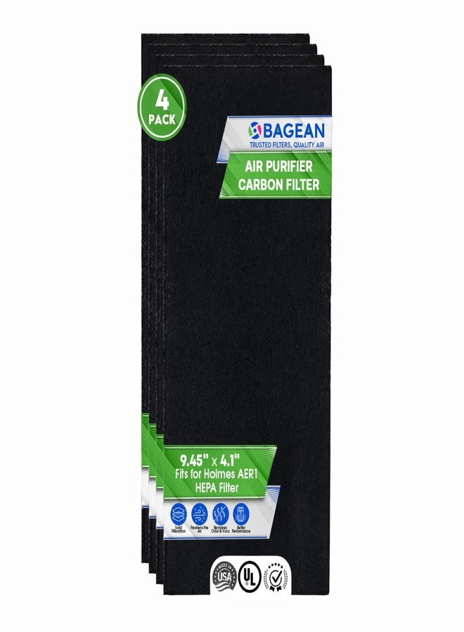 Bagean Activated Carbon Pre Filter 9.5" x 4.1" Compatible with Bionaire & Holmes AER1 Filter Replacement - Fits AER 1 Holmes Air Purifier Filters - Removes Odors and Freshen the Air (4-Pack) - Image 1