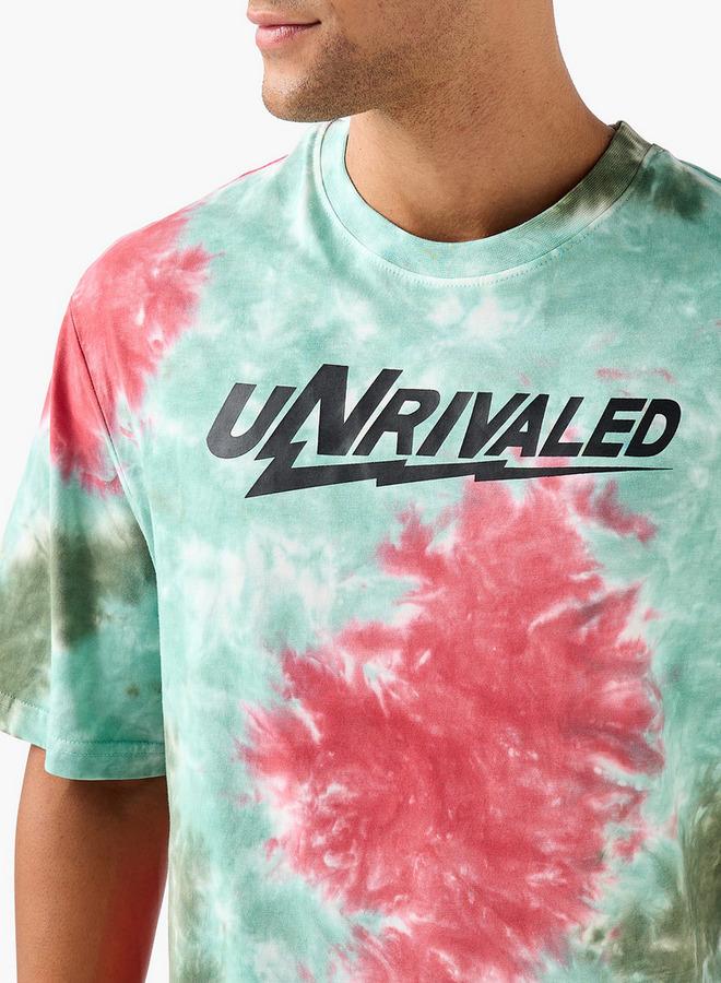 سبلاش فيڤ تي شيرت رجالي بقصة عادية وياقة دائرية وأكمام قصيرة مطبوع بالربط - Image 4