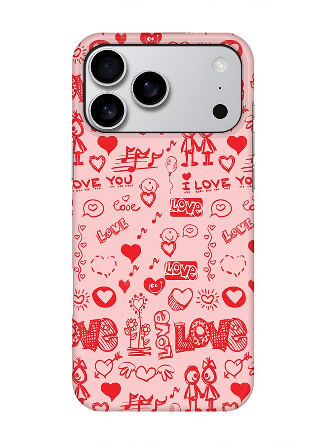 Stylizedd For iPhone 17 Pro Max,Case, [Compatible with MagSafe] Magnetic cover Slim fit Protection Matte, - Love Doodle