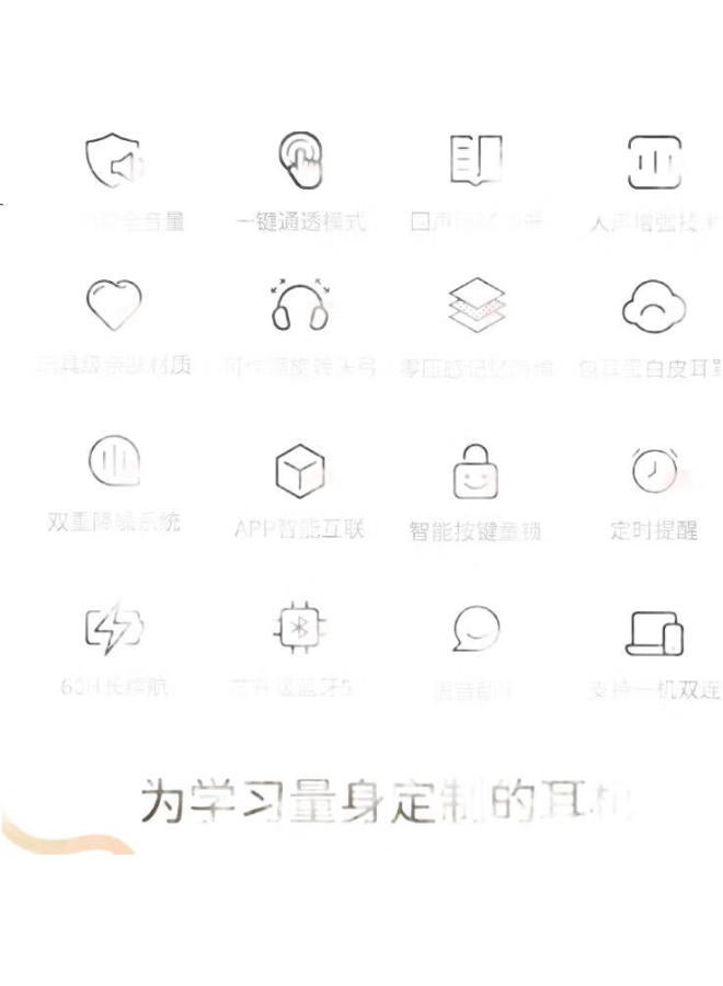 iKF Fkids H2 Headset Bluetooth Wireless Ear Return Headset Professional Recitation Back Book Ear Return Immersive Student Online English Exam Study Recitation Specialized - Image 2