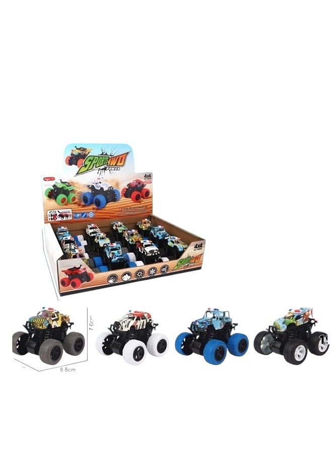 Rally 12-piece variety set of truck toys, 4-wheel drive SUV toy  - Image 1