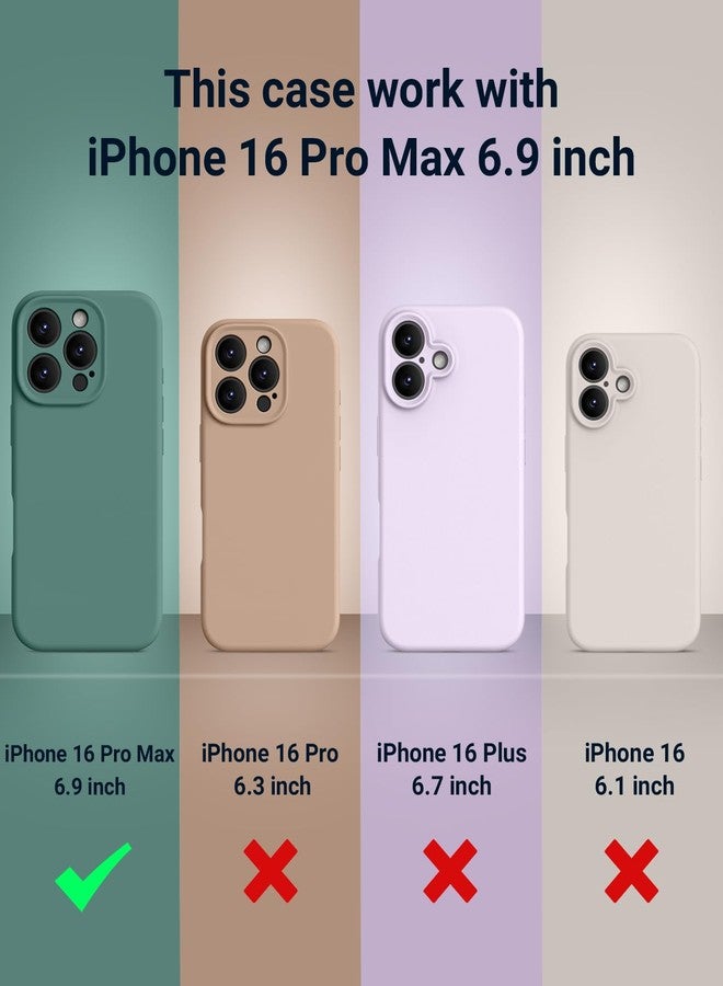 OTOFLY Magnetic for iPhone 16 Pro Max Case,Compatible with Magsafe,Classic Liquid Silicone Mobile Phone Case,Integrated Camera Control Button,Anti-Scratch Microfiber Lining, Pine Green - Image 2