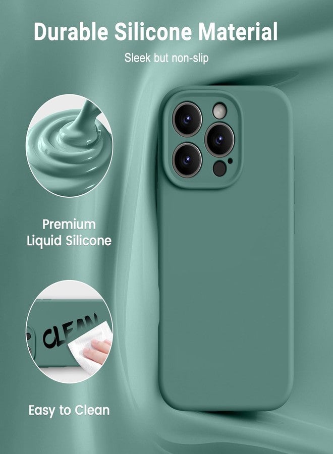 OTOFLY Magnetic for iPhone 16 Pro Max Case,Compatible with Magsafe,Classic Liquid Silicone Mobile Phone Case,Integrated Camera Control Button,Anti-Scratch Microfiber Lining, Pine Green - Image 3