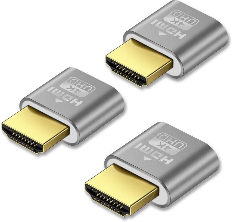 [3 Pack] 4K HDMI Dummy Plug, Virtual Monitor Display Emulator, 4K Display Emulator Supports up to 3840x2160@60Hz, 1080@120Hz, Headless Display Adapter Compatible with Windows Mac OSX Linux - Image 1