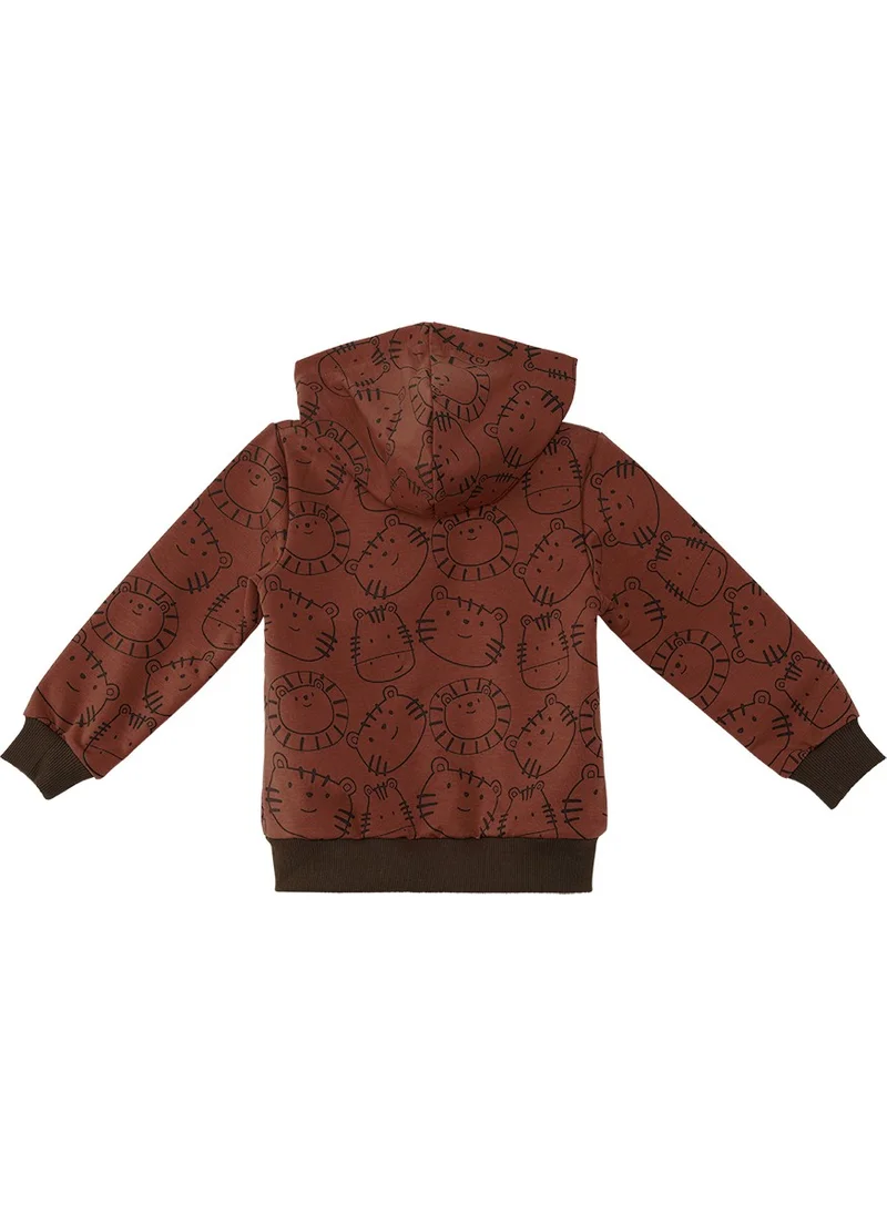 Denokids Animals Baby Boy Brown Sweatshirt