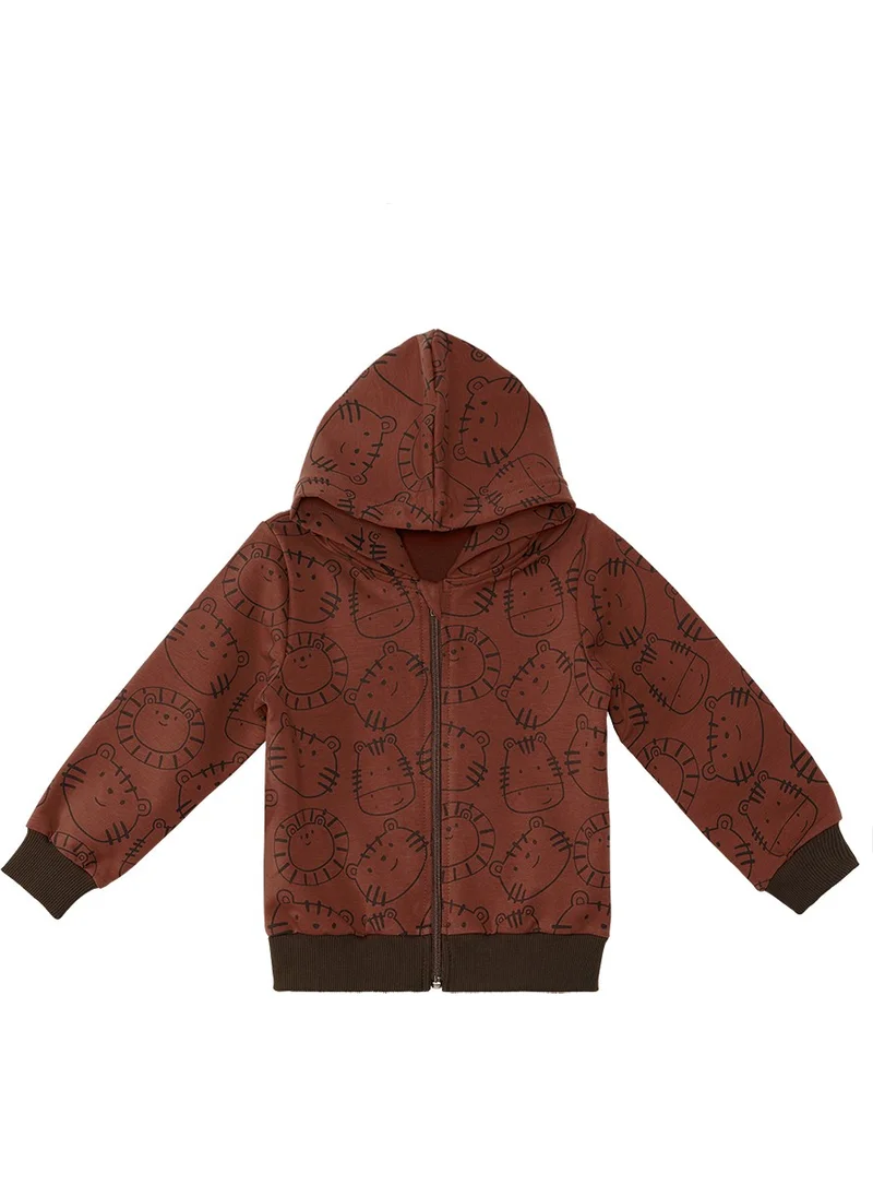 Denokids Animals Baby Boy Brown Sweatshirt