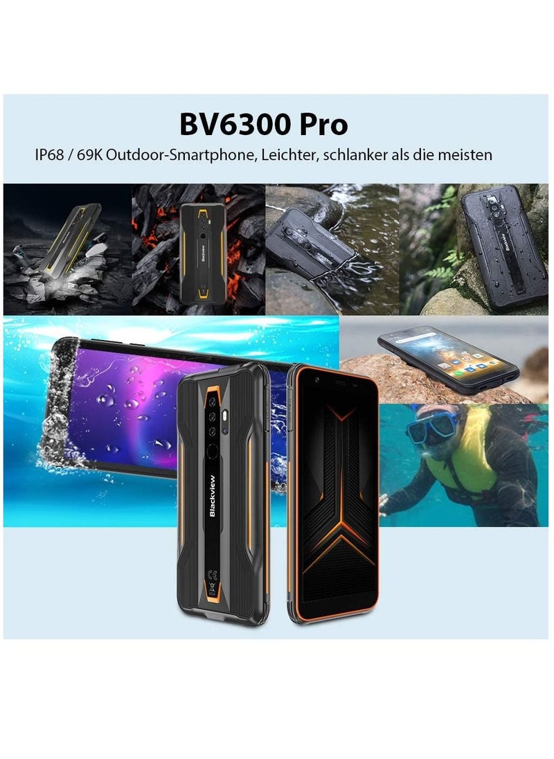 Blackview - Blackview BV6300 pro outdoor smartphone,ultra-slim ergonomic design, 5.7 inches Android 10, 16 MP quad camera with smart HDR, P70 octa-core 6 GB/128 GB, 4380 mAh battery-Orange - Image 1