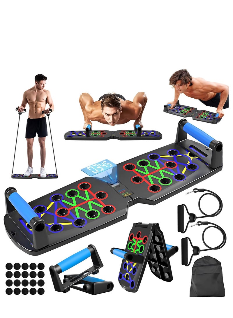 لوح تمرين الضغط، جهاز تمرين متعدد الوظائف ٢٦ في ١ للاستخدام المنزلي، نظام لياقة بدنية، تمارين عضلات الصدر، جهاز احترافي لحرق الدهون، هدايا للرجال والنساء - Image 1