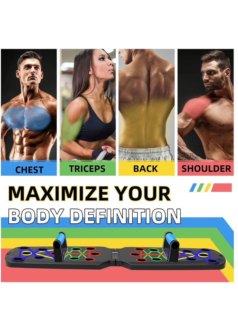 لوح تمرين الضغط، جهاز تمرين متعدد الوظائف ٢٦ في ١ للاستخدام المنزلي، نظام لياقة بدنية، تمارين عضلات الصدر، جهاز احترافي لحرق الدهون، هدايا للرجال والنساء - Image 2