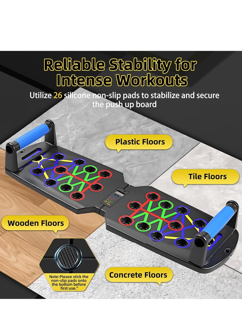 لوح تمرين الضغط، جهاز تمرين متعدد الوظائف ٢٦ في ١ للاستخدام المنزلي، نظام لياقة بدنية، تمارين عضلات الصدر، جهاز احترافي لحرق الدهون، هدايا للرجال والنساء - Image 5
