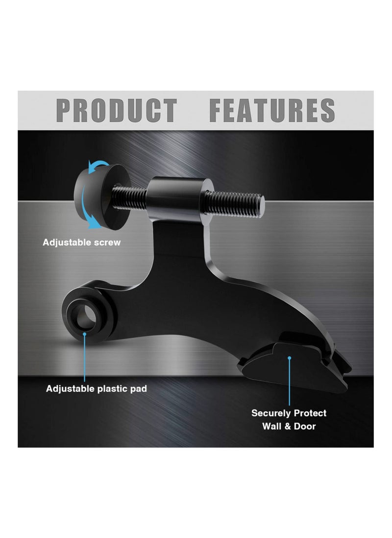 SYOSI - Hinge Pin Door Stopper Black, Adjustable Heavy Duty Hinge Pin Door Stop with Black Rubber Bumper Tips, Reduce Potential Damage Prevent Striking Wall Dents in Door Trim, Easy Installation(4 Pack ) - Image 1