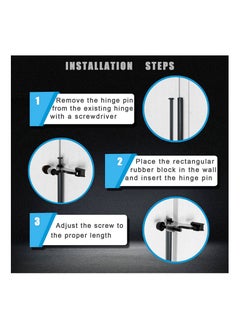 SYOSI Hinge Pin Door Stopper Black, Adjustable Heavy Duty Hinge Pin Door Stop with Black Rubber Bumper Tips, Reduce Potential Damage Prevent Striking Wall Dents in Door Trim, Easy Installation(4 Pack )  - Image 5