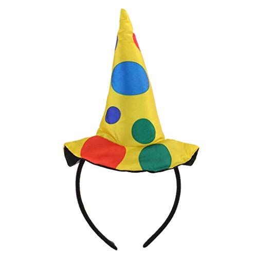 FRECI Clown Hat Headband Jumbo Polka Dots Headwear for Halloween Carnival Circus Costume Props B - Image 1