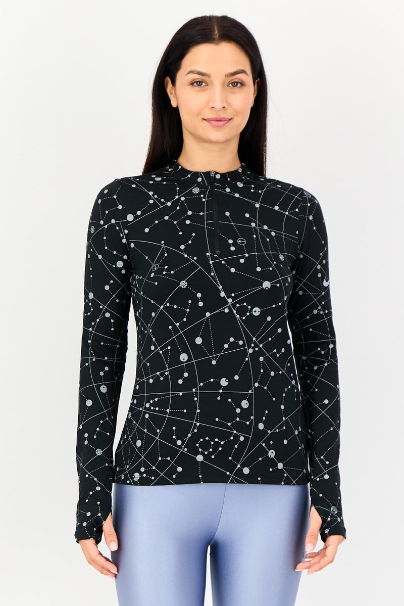 Nike سويت شيرت رياضي طويل الأكمام للنساء، أسود - Image 1