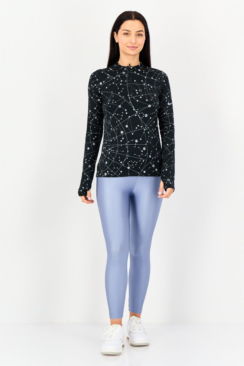 Nike سويت شيرت رياضي طويل الأكمام للنساء، أسود - Image 2