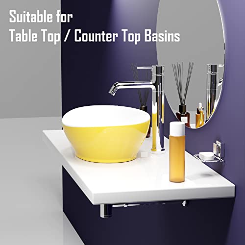 Pixaflo Brass Extended Hot & Cold Single Lever Basin Mixer Tall Boy with 24 inches Long Braided Hoses, Chrome (Florent) - Image 3