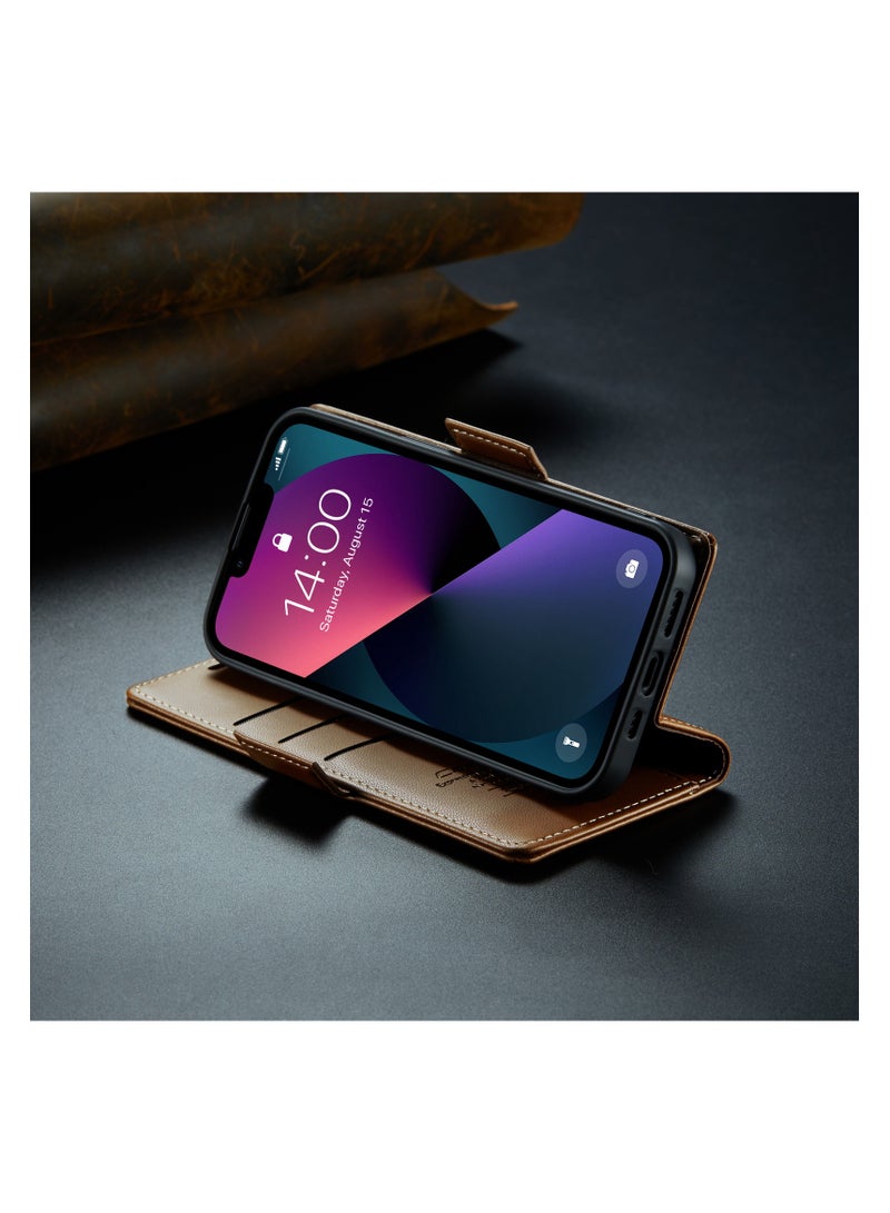 CaseMe Leather protective cover for iPhone 13 Brown - Image 5