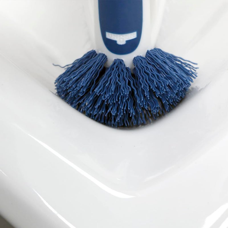 Unger 2-in-1 Bath and Tile Scrubber Brush Tool, Crevice Cleaning Supplies, Dishwasher Safe, Rounded Bristles for Bathroom Scrubbing, Great for Tile, Bathtubs, and Showers - Image 3