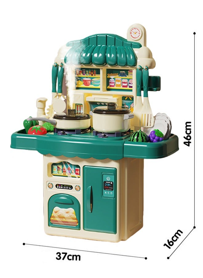 Kids Kitchen Playset,Pretend Kitchen Toy Set with Spray and Play Sink ,Indoor Outdoor Play Cooking Toys Include Stove Toy Pretend Play Food Accessories,Toddler Mini Kitchen Toy Set for Kids ages 3-8 Boys Girls, Green - Image 2