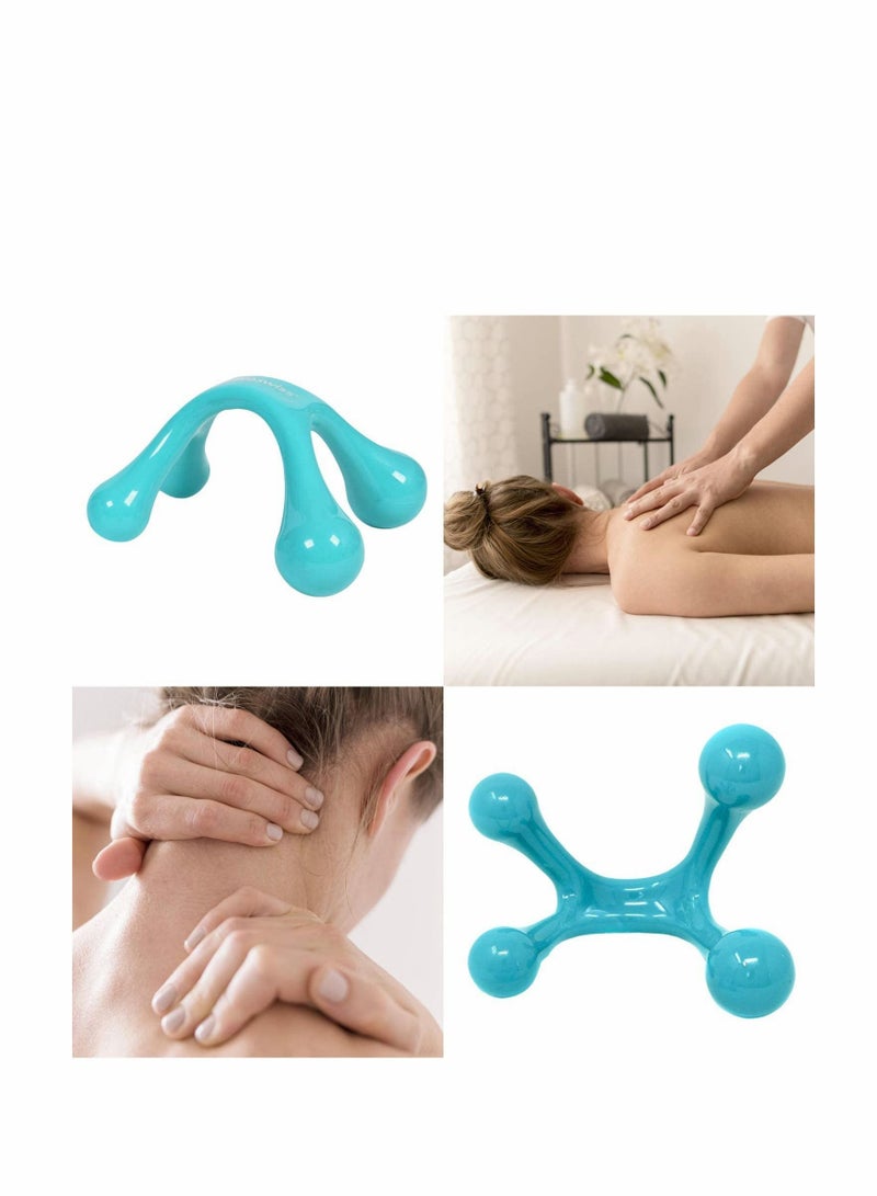 NIBEMINENT Hand Held Massage Tool Neck and Back Manual Handheld Palm Full Body 4 Legged Acupressure Gentle Self Massager Pressure Point Tool, 2Pcs - Image 1