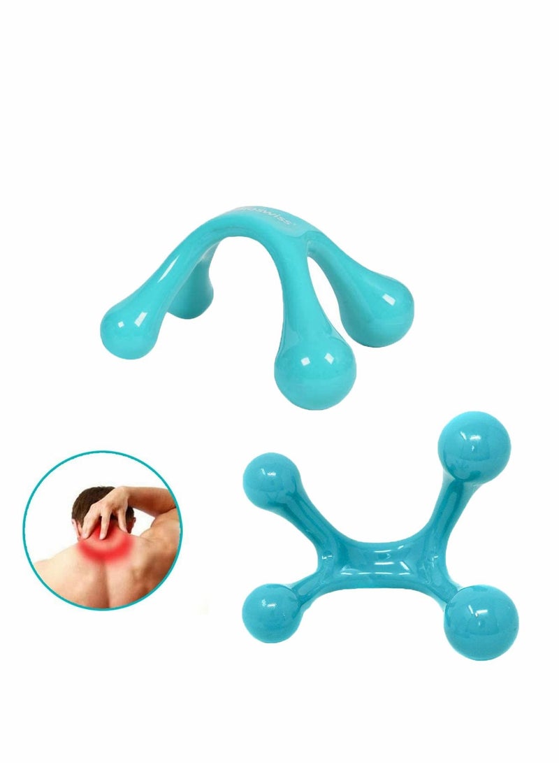 NIBEMINENT Hand Held Massage Tool Neck and Back Manual Handheld Palm Full Body 4 Legged Acupressure Gentle Self Massager Pressure Point Tool, 2Pcs - Image 4
