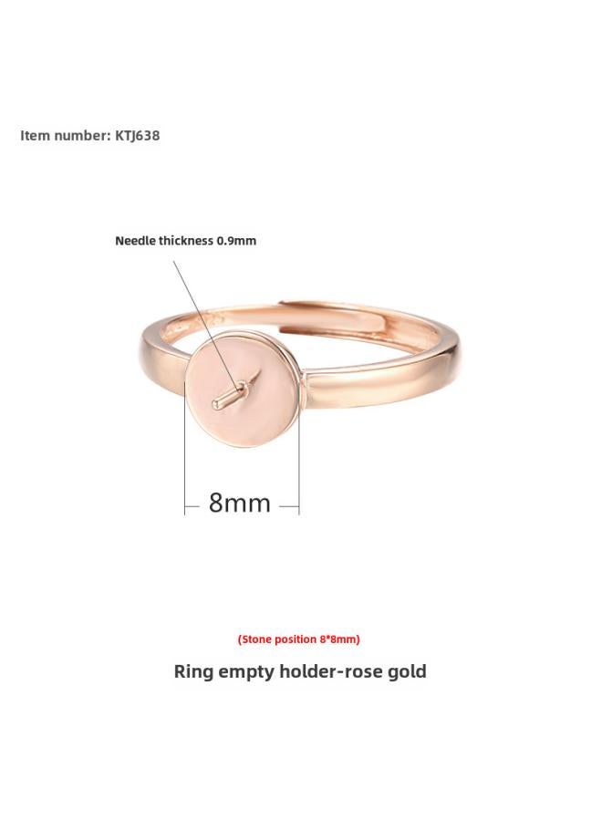 S925 Silver Ring Empty Topping Head With Needle Multi-stone Silver Ring Holder For Men And Women Ring Holder Diy Beeswax Round Bead Ring Holder