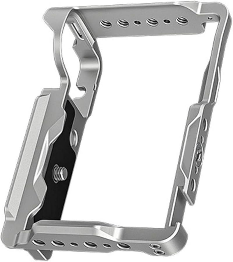 قفص كاميرا معدني فضي مثبت لسوني ZV E10 II مع حامل حذاء بارد وفتحات ملولبة - Image 4