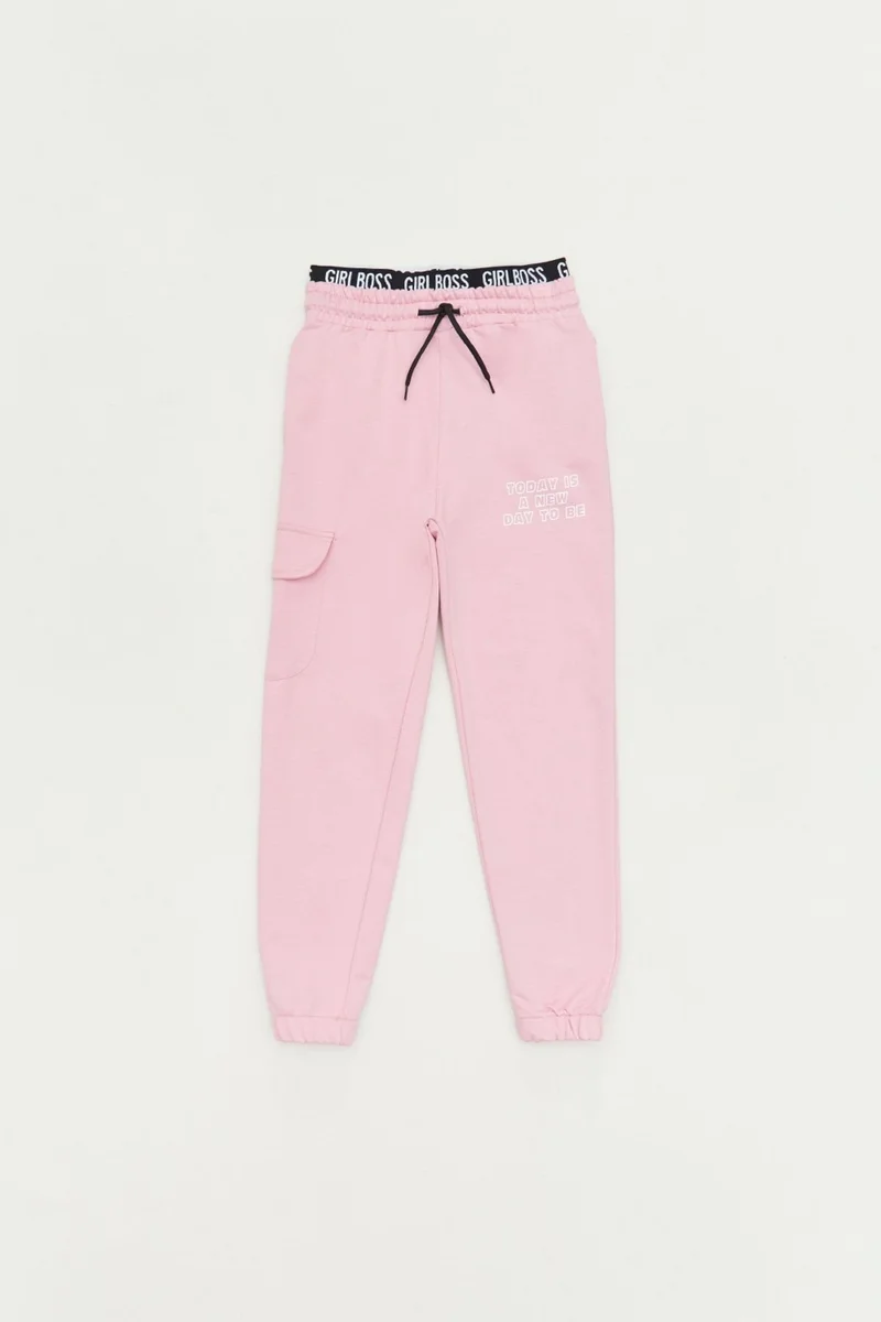 فولامودا Text Printed Girls' Jogger Sweatpants with Elastic Waist