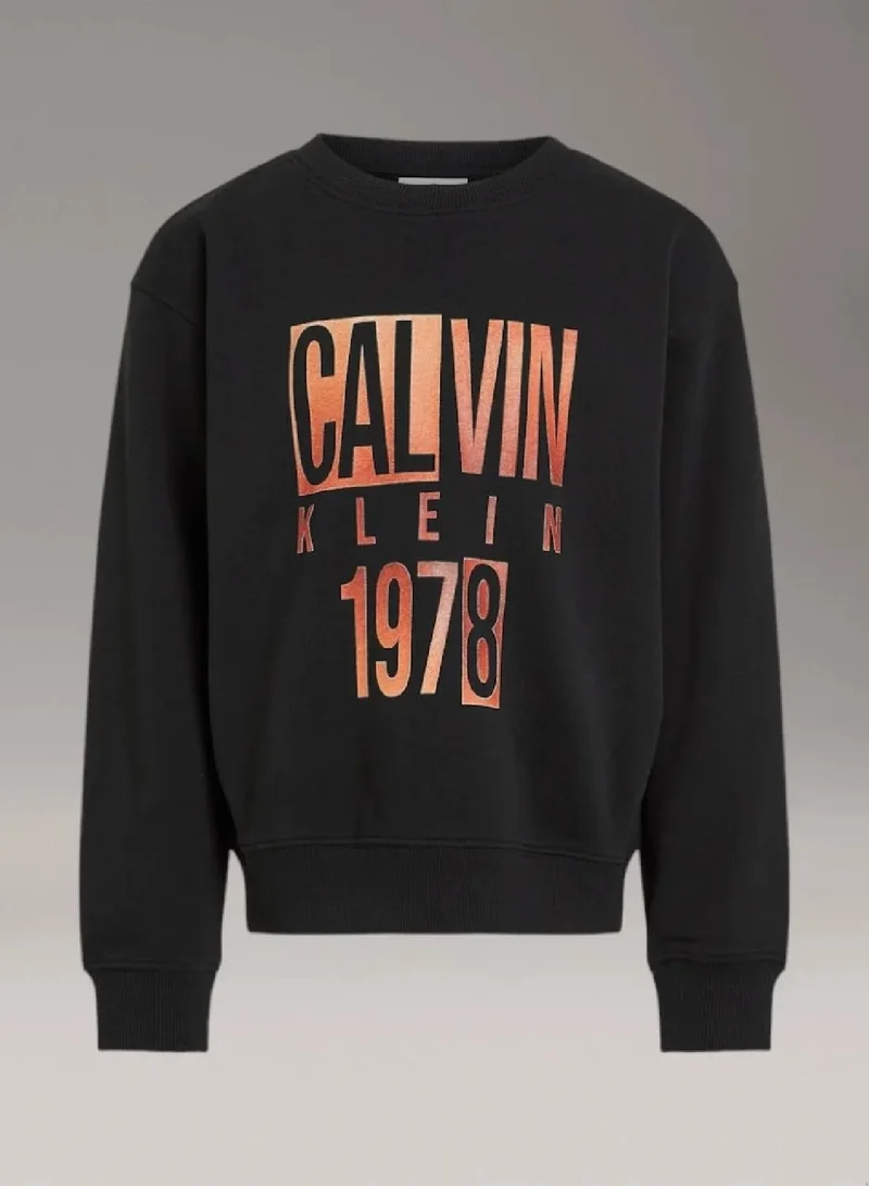 Calvin Klein Jeans Ck Black Gradient Graphic Sweatshirt for Men | Best Price UAE