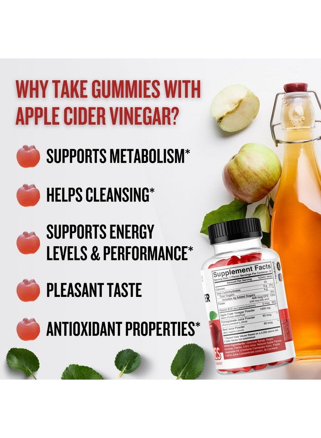 healblend فيتامينات هيلبليند من خل التفاح على شكل جومي 1000 ملغ لكل حصة - 60 حبة - فيتامين ب12، رمان وعصير الشمندر، خالي من الجيلاتين، خالي من الغلوتين، نباتي وغير معدل وراثيًا - Image 2