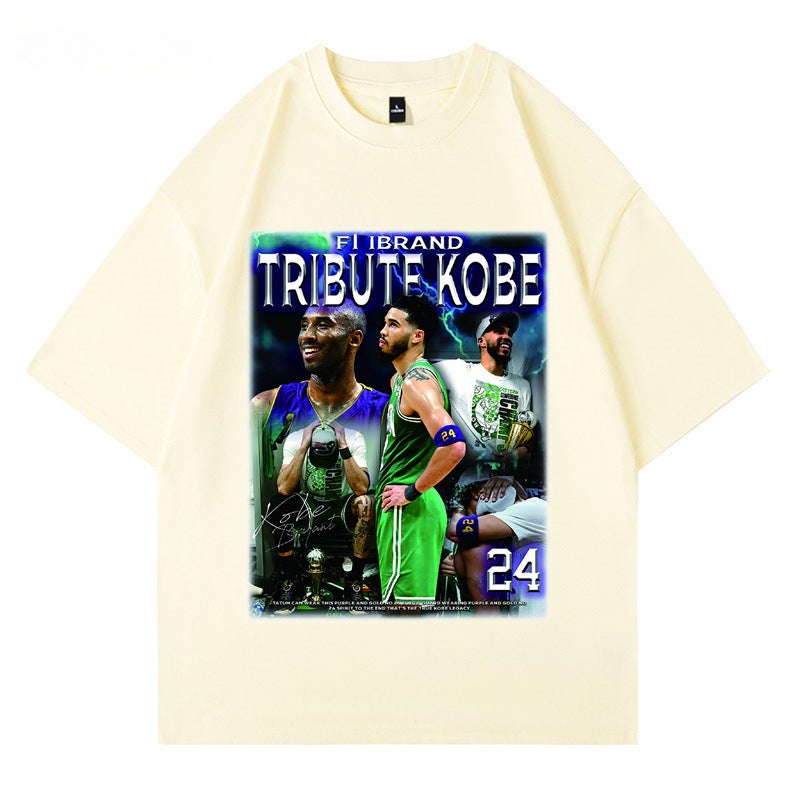 Ins Harajuku Style Hong Kong Style Short-Sleeved T-Shirt Bf Loose 2024 Student Top Men'S Wish - Image 1