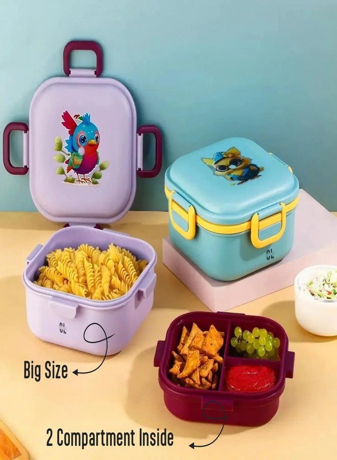 Craftlayout Hungers Lunch Box for Kids & Adults | Premium BPA-Free Plastic Tiffin | Airtight, Leak-Proof, Lightweight Food Container for School, Office, College & Travel | Multicolor - Image 3