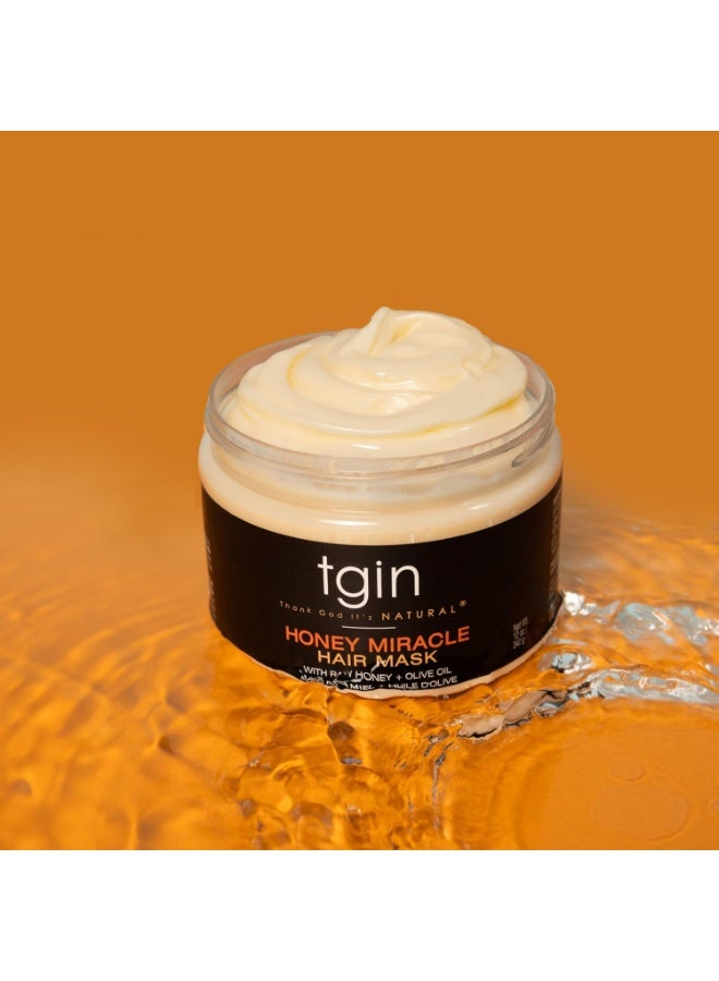 TGIN Honey Miracle Hair Mask with Raw Honey & Olive Oil - 340g - Image 3