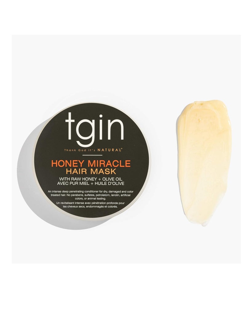 TGIN Honey Miracle Hair Mask with Raw Honey & Olive Oil - 340g - Image 2
