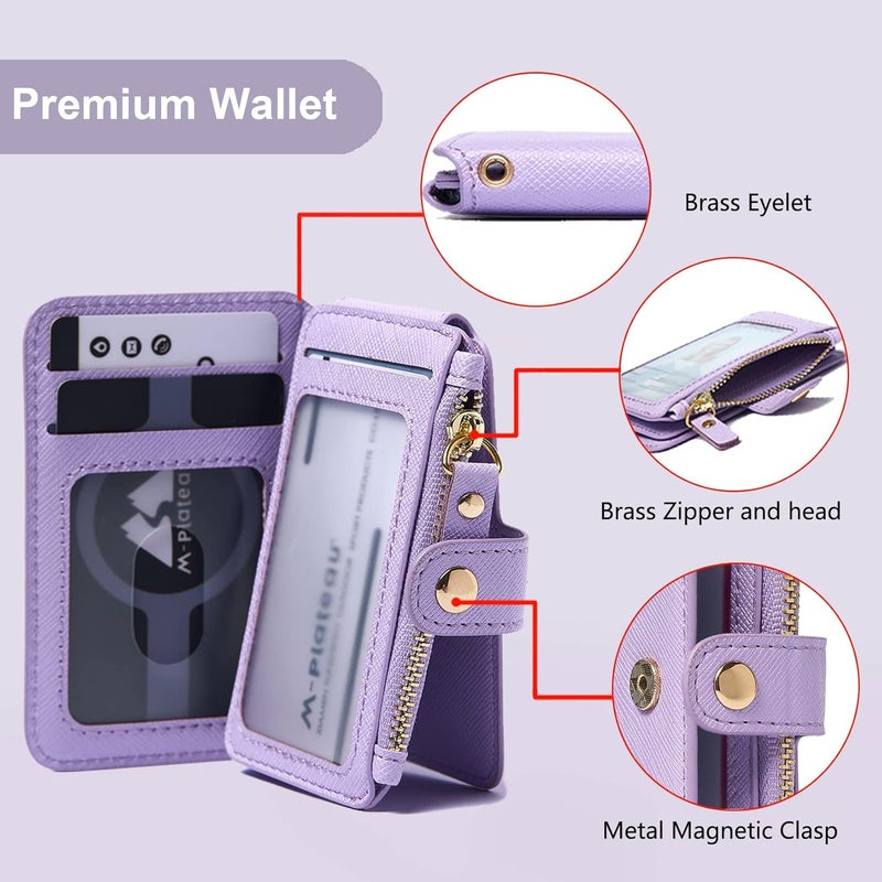 M-Plateau Phone Wallet Stick On, Credit Card Holder for Women Attachable 3M Sticker,Phone Card Holder Compatible with iPhone 14 pro case and Most Smartphones (Purple) - Image 3