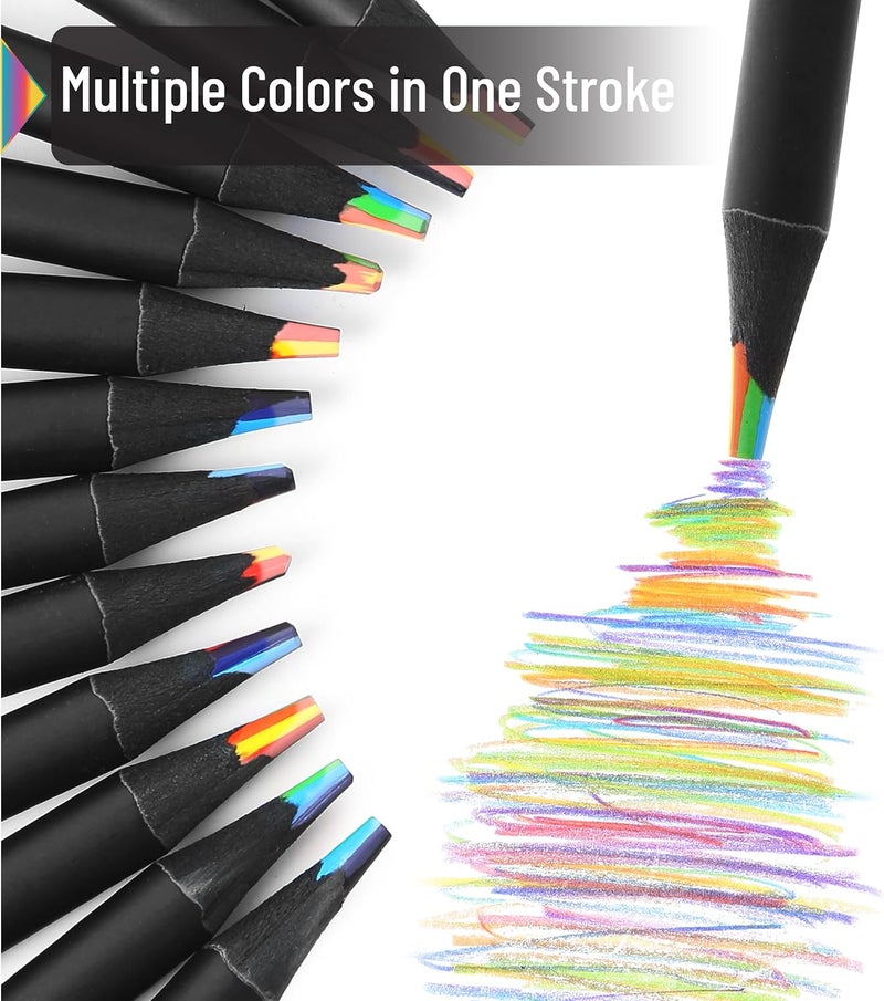 Mr. Pen- Rainbow Pencils, 12 Pack, 7 Color in 1 Rainbow Colored Pencil with Sharpener, Fun Pencils for Kids, Rainbow Pencils for Kids, Colored Pencils for Kids, Color Pencils for Kids - Image 3