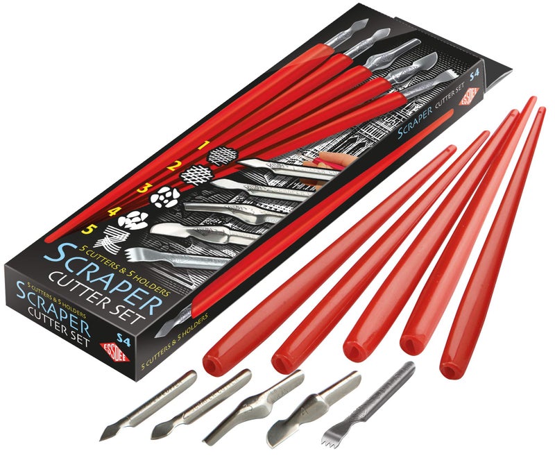 Essdee Scraper Cutter Set (5 Assorted Cutters and Holders), 19.5 x 5.5 x 1.8 cm - Image 1