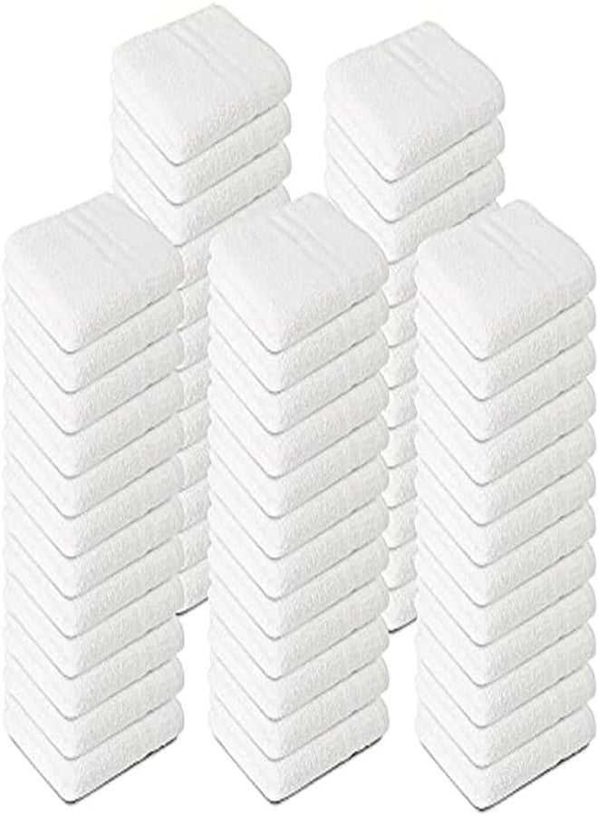 STF Linen Towels Cotton Washcloths -(Pack of 50) Size 12x12 inc Commercial grade, Absorbent, Soft Towels, Face & Gym Towels, Kitchen,Hotel and Spa, Multipurpose Towels Reusable Fingertip Towels(White) - Image 1