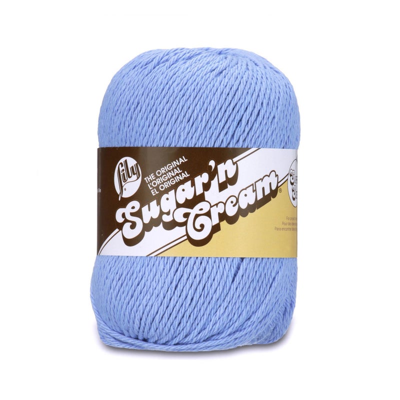 Lily Sugar 'N Cream Super Size Solid Yarn, 4oz, Gauge 4 Medium, 100% Cotton - Mod Blue - Machine Wash & Dry - Image 1