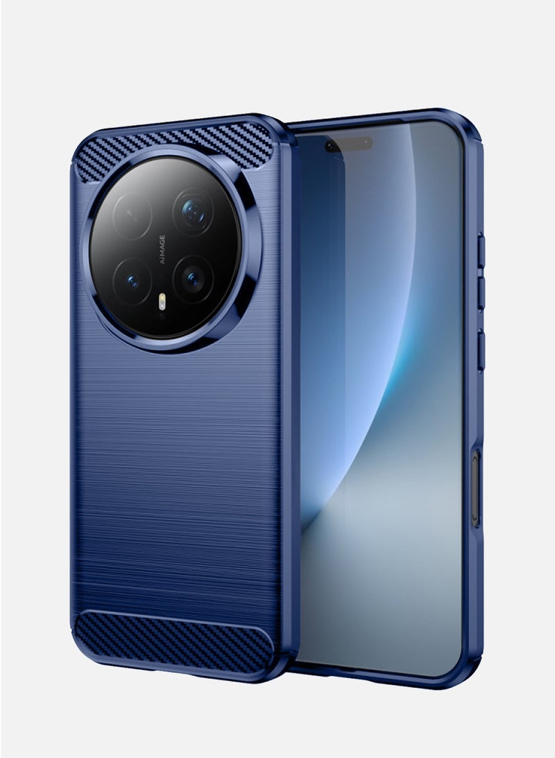 Wtech Honor Magic8 Pro 5G 2025 Silicone Brushed Texture Protective Case Cover (MCBPSN) - Navy Blue - Image 1