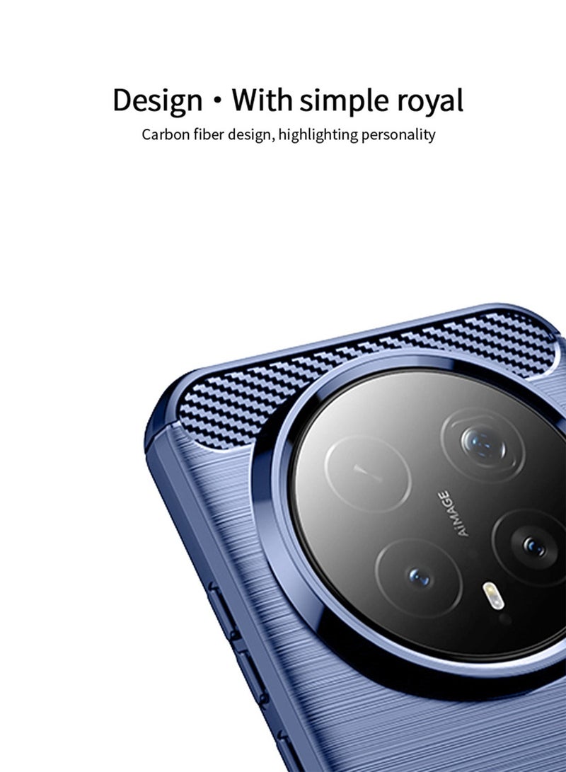 Wtech Honor Magic8 Pro 5G 2025 Silicone Brushed Texture Protective Case Cover (MCBPSN) - Navy Blue - Image 3