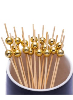 KASTWAVE 100 Cocktail Stick Bamboo Fruit Sticks Wooden Toothpicks, for Party Tapas Nibbles Canapes Appetiser Fruit Skewer BBQ Sandwich Bento Accessory Pick Food  - Image 4