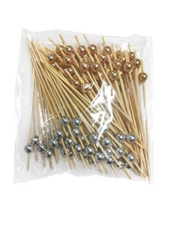 KASTWAVE 100 Cocktail Stick Bamboo Fruit Sticks Wooden Toothpicks, for Party Tapas Nibbles Canapes Appetiser Fruit Skewer BBQ Sandwich Bento Accessory Pick Food  - Image 5