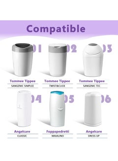 joybuy 8 Pieces Eco Friendly Nappy Bin Refull Bags, Diaper Pail Liner Disposal Refills Bags Smell Eliminator Bags Baby Diaper Bin Liners Nappy Pouches  - Image 4